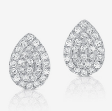 Load image into Gallery viewer, 14k Gold Pear-Shaped Pave Diamond Stud Earrings (I9952)
