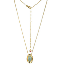 Load image into Gallery viewer, ELLE Gold Plated Sterling Silver Genuine Jade Necklace (SI8152)
