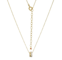 Load image into Gallery viewer, ELLE Gold Plated Sterling Silver High Polish &amp; CZ Rondelle Necklace (SI8180)
