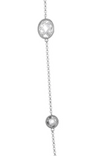 Load image into Gallery viewer, ELLE Rhodium Plated Sterling Silver Faceted CZ Station Necklace (SI8197)

