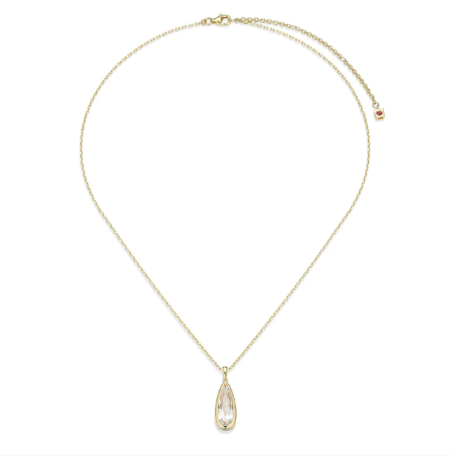 ELLE Gold Plated Sterling Silver Faceted CZ Teardrop Necklace (SI8428)