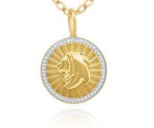 Load image into Gallery viewer, 14k Yellow Gold Diamond Zodiac Pendant
