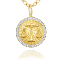 Load image into Gallery viewer, 14k Yellow Gold Diamond Zodiac Pendant
