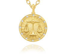 Load image into Gallery viewer, 14k Yellow Gold Diamond Zodiac Pendant
