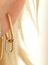 Load image into Gallery viewer, Earscapes - 14k Yellow Gold Petite Diamond Paperclip *Single* Earring Charm (I9238)
