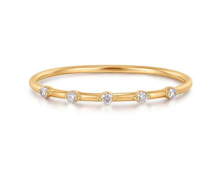 14k Yellow Gold Floating Diamond Ring