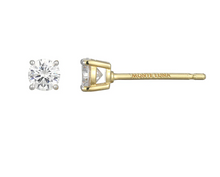 Load image into Gallery viewer, Monte Luna Gold Plated Sterling Silver Lab-Created Diamond Solitaire Stud Earrings
