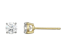Load image into Gallery viewer, Monte Luna Gold Plated Sterling Silver Lab-Created Diamond Solitaire Stud Earrings
