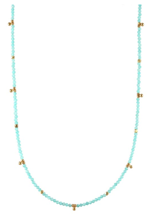 AVF Gold Amazonite Beaded Necklace (SI6793)