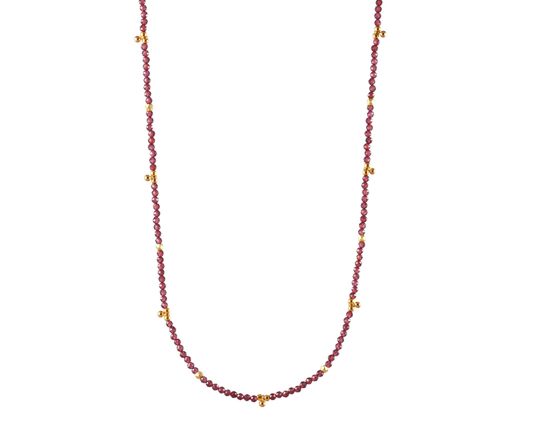 AVF Gold Garnet Beaded Necklace (SI6971)