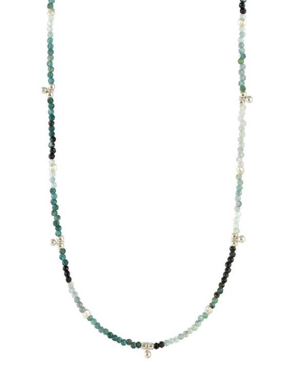 AVF Silver Grandidierite Beaded Necklace (SI6757)