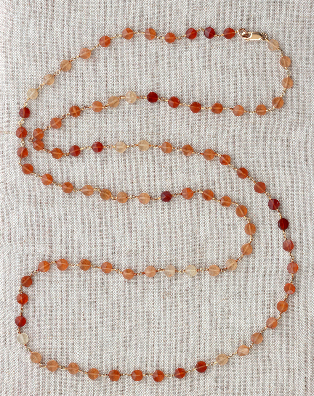 AVF Gold Multi-Colored Hessonite Beaded Long Necklace (SI6964)