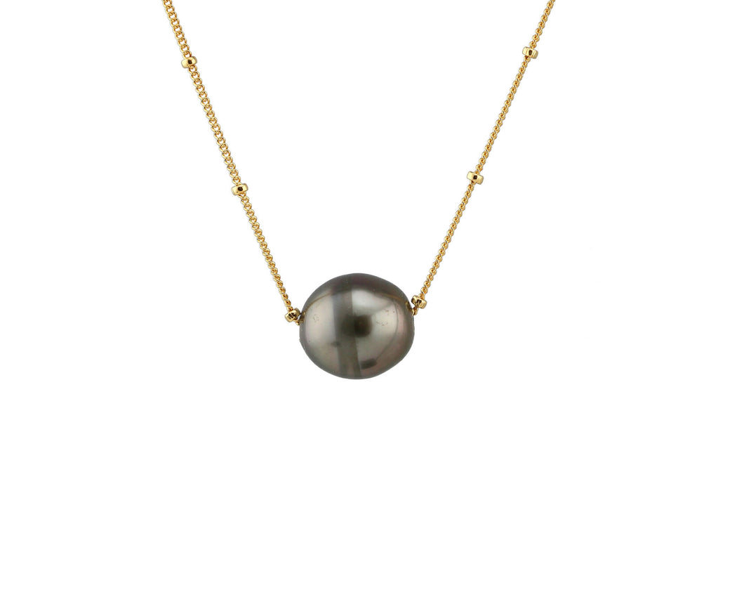 AVF Tahitian Pearl Single Gold Necklace (SI7971)