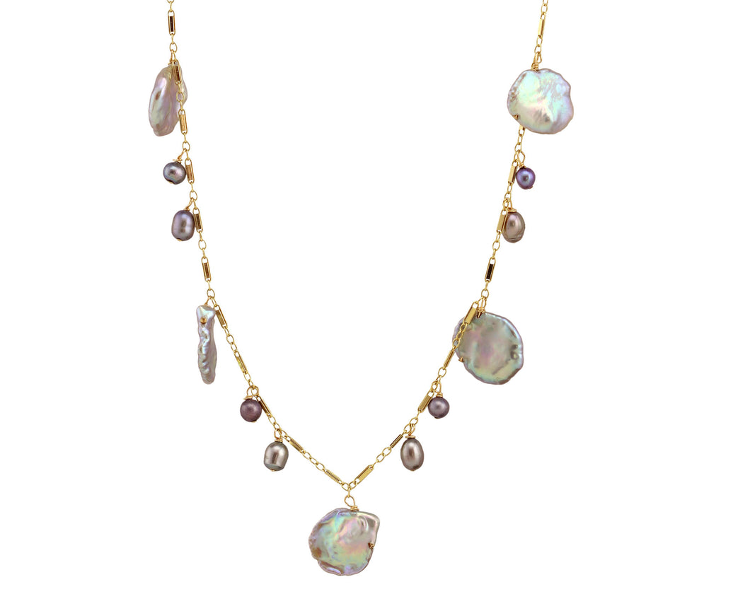 AVF Multi-Color Keishi Pearl Gold Necklace (SI7968)