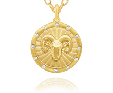 Load image into Gallery viewer, 14k Yellow Gold Diamond Zodiac Pendant
