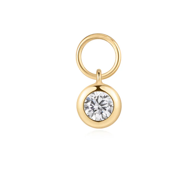 Earscapes - 14k Yellow Gold Bezel Set Petite Lab-Grown Diamond *Single* Earring Charm (I9227)