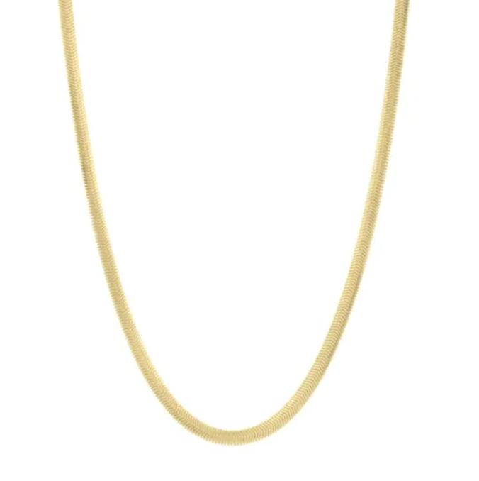 14k Yellow Gold Oval Snake Chain Necklace