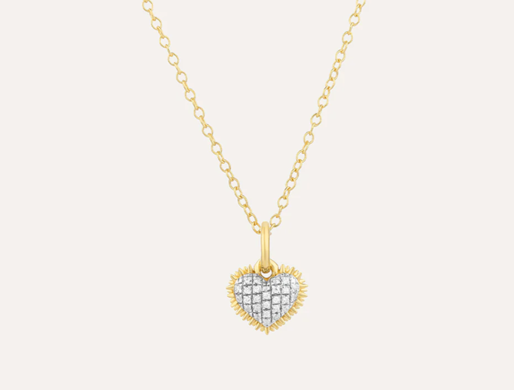 Ella Stein Gold Plated Spiked Diamond Heart Necklace (SI7829)