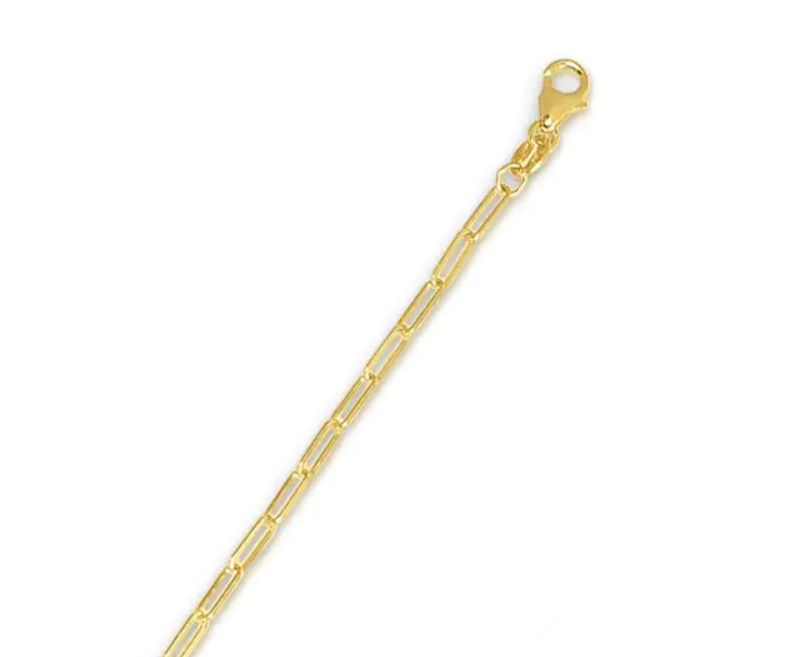 14k Yellow Gold 2.1mm Paperclip Chain