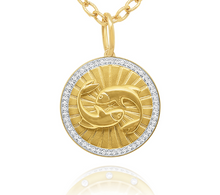 Load image into Gallery viewer, 14k Yellow Gold Diamond Zodiac Pendant
