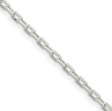 Load image into Gallery viewer, Sterling Silver Rhodium Plated 2.2mm Diamond Cut Long Link Cable Chain 18&quot; (SI7811)
