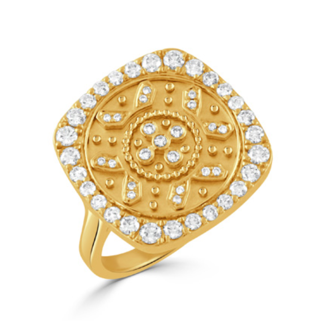 18k Yellow Gold Diamond 'Byzantine' Ring (I9001)