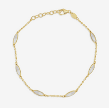 Load image into Gallery viewer, 14k Yellow Gold Marquise Inlay Gemstone Station Bracelets
