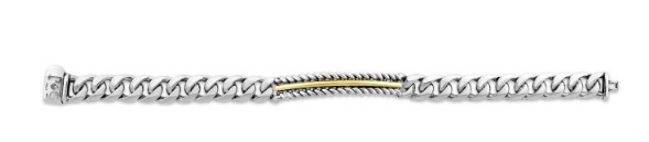 Men's Cuban Cable Link and 18K Gold Bracelet (SI2512)