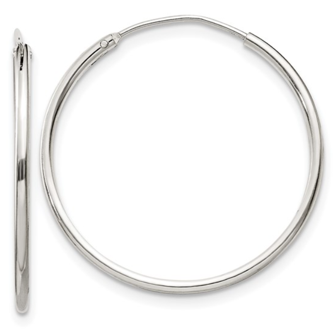 Sterling Silver Endless 20mm Hoop Earrings (SI3021)