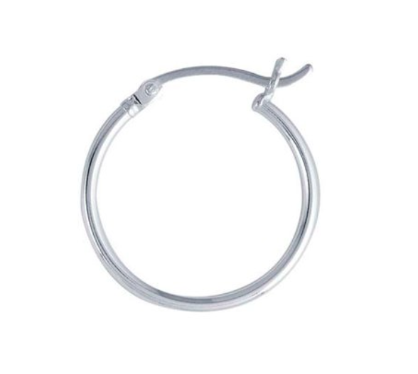 Sterling Silver 20mm Hoop Earrings with Hinge Closure (SI3104)