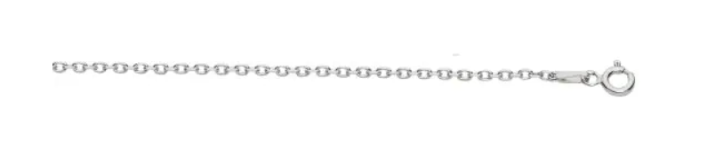 Sterling Silver Rhodium Plated 1.5mm Diamond Cut Cable Chain 18