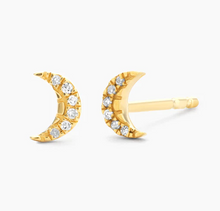 Load image into Gallery viewer, Ella Stein Gold Diamond Mini Crescent Moon Earrings (SI3242)
