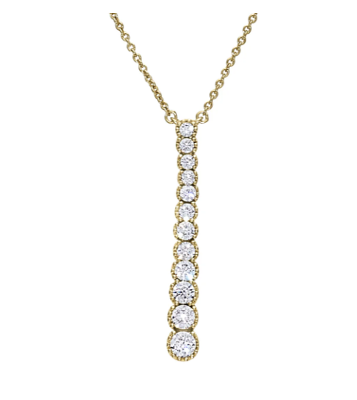 Kelly Waters Gold Vermeil Micropave Graduating CZ Necklace (SI3345)