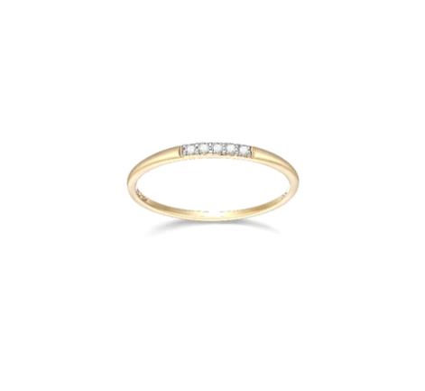 14k Yellow Gold Diamond Petite Stacker Ring (I8347)