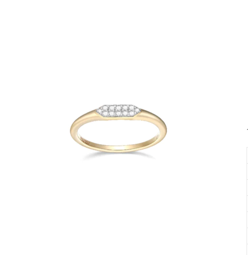 14k Yellow Gold Diamond Stacker Ring (I8349)