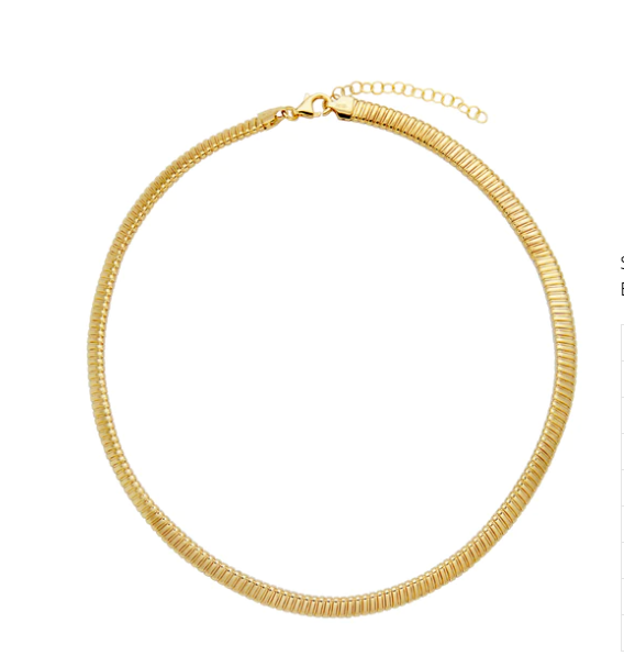 Gold Plated Sterling Silver Tubogas Lightweight Necklace (SI5264)