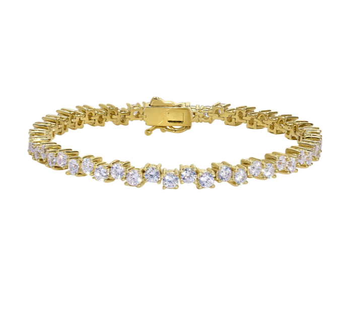 Kelly Waters Gold Plated Scattered CZ Tennis Bracelet (SI6059)