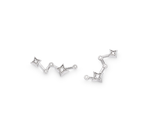Kit Heath Sterling Silver CZ Constellation Climber Earrings (SI6066)