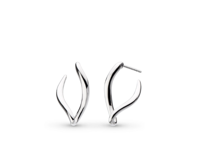 Kit Heath Sterling Silver Twine Link Stud Hoop Earrings (SI6092)