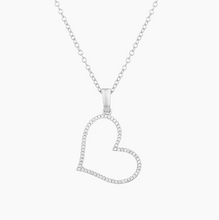 Load image into Gallery viewer, Ella Stein Sterling Silver/Gold Plated Hanging Diamond Heart Necklace
