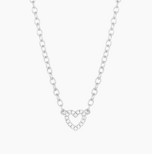 Load image into Gallery viewer, Ella Stein Sterling Silver/Gold Plated Petite Diamond Heart Necklace

