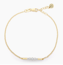 Load image into Gallery viewer, Ella Stein Sterling Silver/Gold Plated Diamond &quot;Beaded Connection&quot; Bracelet
