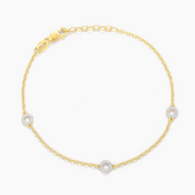 Load image into Gallery viewer, Ella Stein Gold Plated Diamond Circle Station Bracelet
