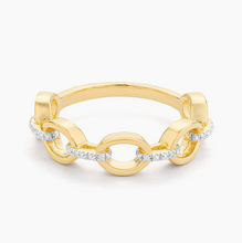 Load image into Gallery viewer, Ella Stein Gold Plated/Sterling Silver Diamond &quot;Connect the Circles&quot; Stackable Ring (SI6587)
