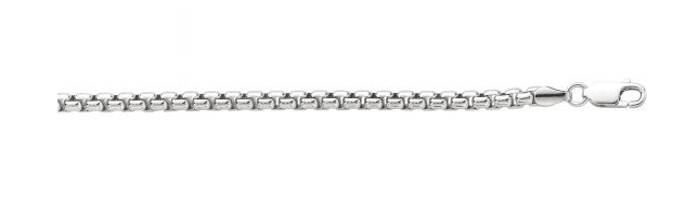 Men's Sterling Silver Round Box Chain Bracelet (SI673)