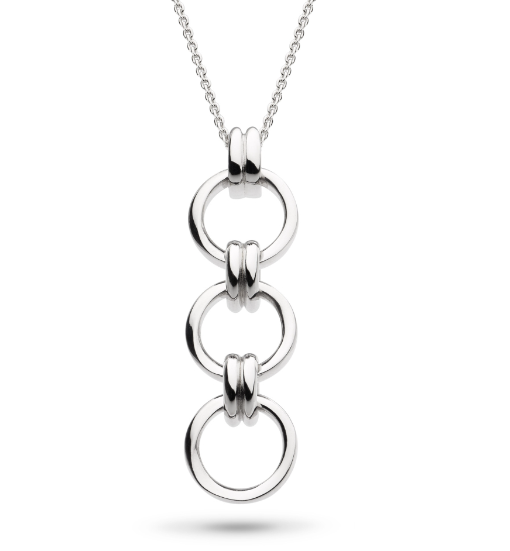 Kit Heath Sterling Silver Rhodium Plated Bevel Unity Trio Necklace (SI6901)