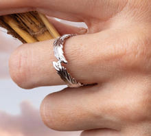 Load image into Gallery viewer, Kit Heath Sterling Silver Rhodium Plated Feather Wisp Ring
