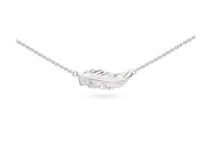 Kit Heath Sterling Silver Rhodium Plated Feather Wisp Necklace (SI7885)