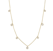 Load image into Gallery viewer, Kelly Waters Sterling Silver Platinum Finish or Gold Vermeil Finish Simulated Diamond Station Necklace

