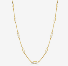 Load image into Gallery viewer, 14k Yellow Gold Marquise Inlay Gemstone Station Necklaces
